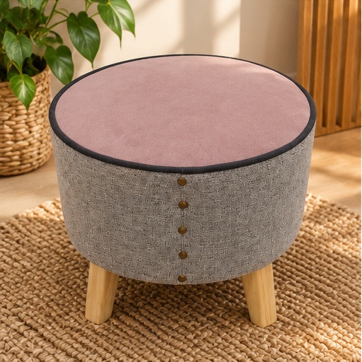 Puff redondo chico con patas nórdicas JCG Design
